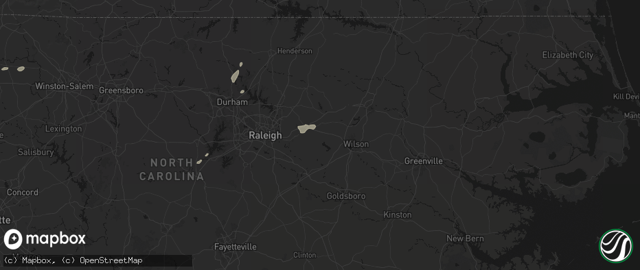 Hail map in Middlesex, NC on July 18, 2026