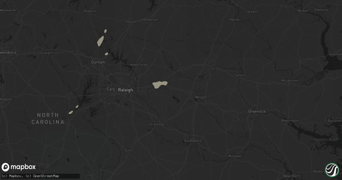 Hail map in Middlesex, NC on July 18, 2026