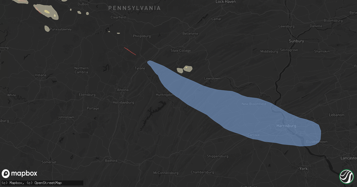 Hail map in Mill Creek, PA on July 18, 2026