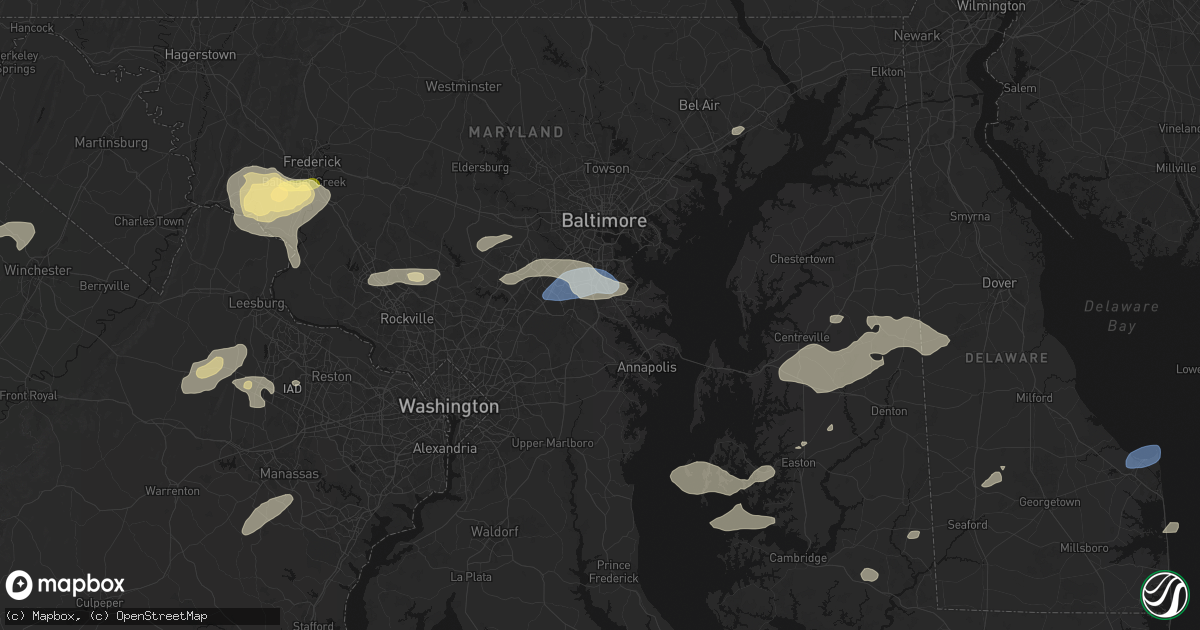 Hail map in Millersville, MD on July 18, 2026