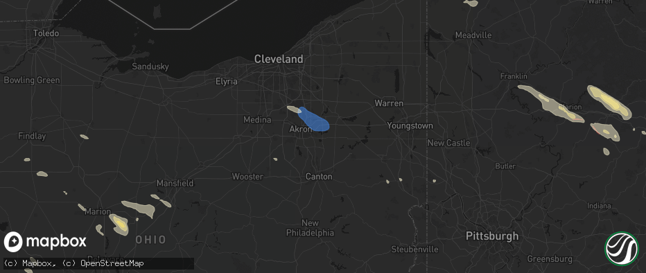 Hail map in Mogadore, OH on July 18, 2026