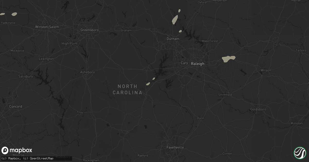 Hail map in Moncure, NC on July 18, 2026