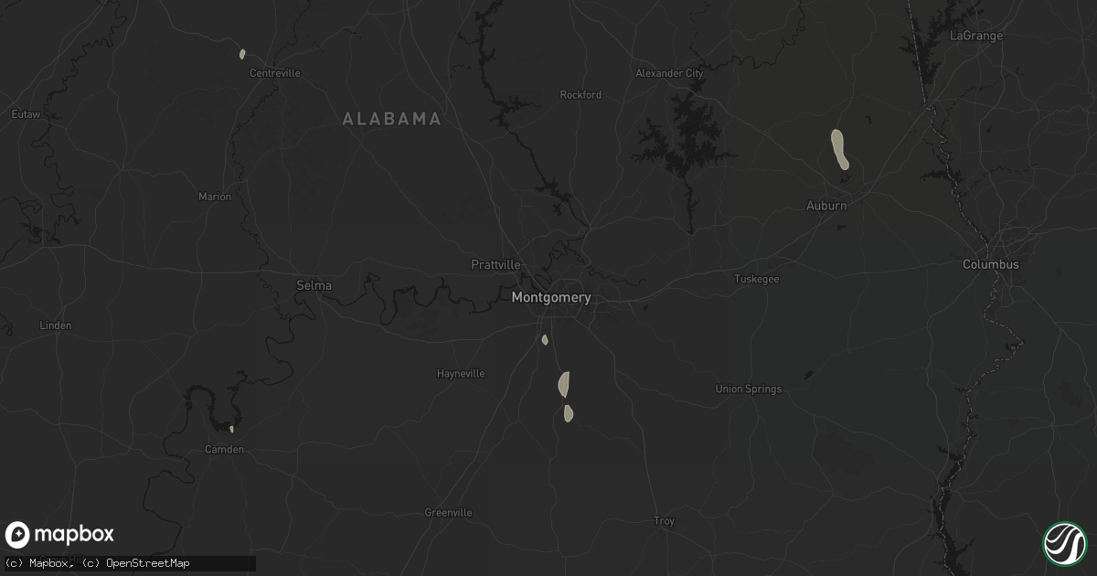 Hail map in Montgomery, AL on July 18, 2026