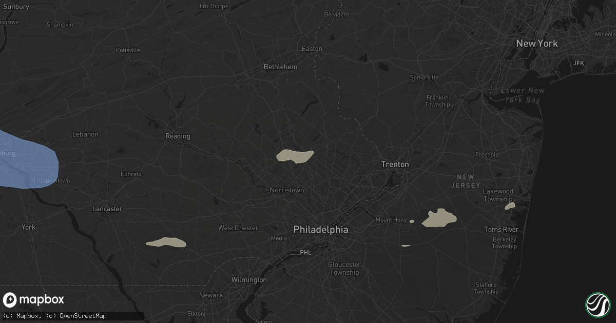 Hail map in Montgomeryville, PA on July 18, 2026