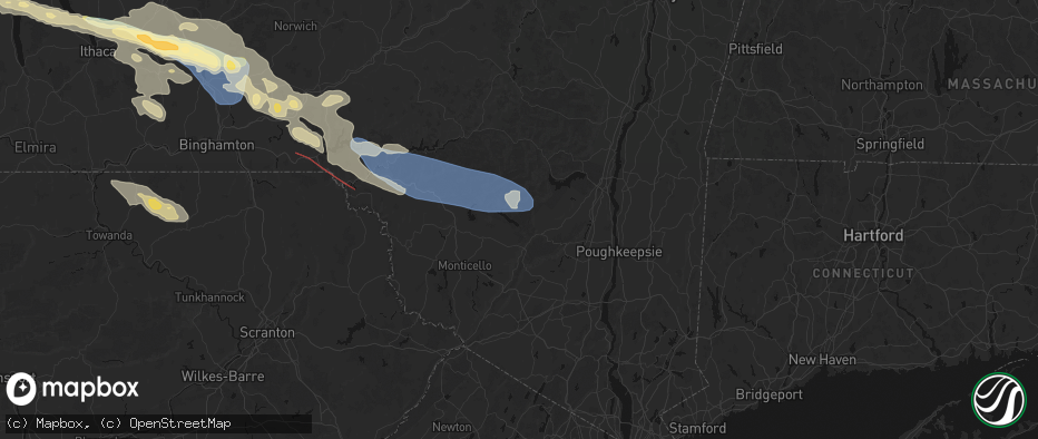 Hail map in Napanoch, NY on July 18, 2026
