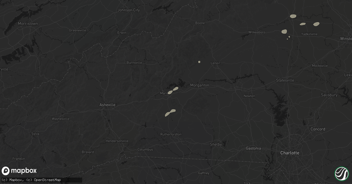 Hail map in Nebo, NC on July 18, 2026