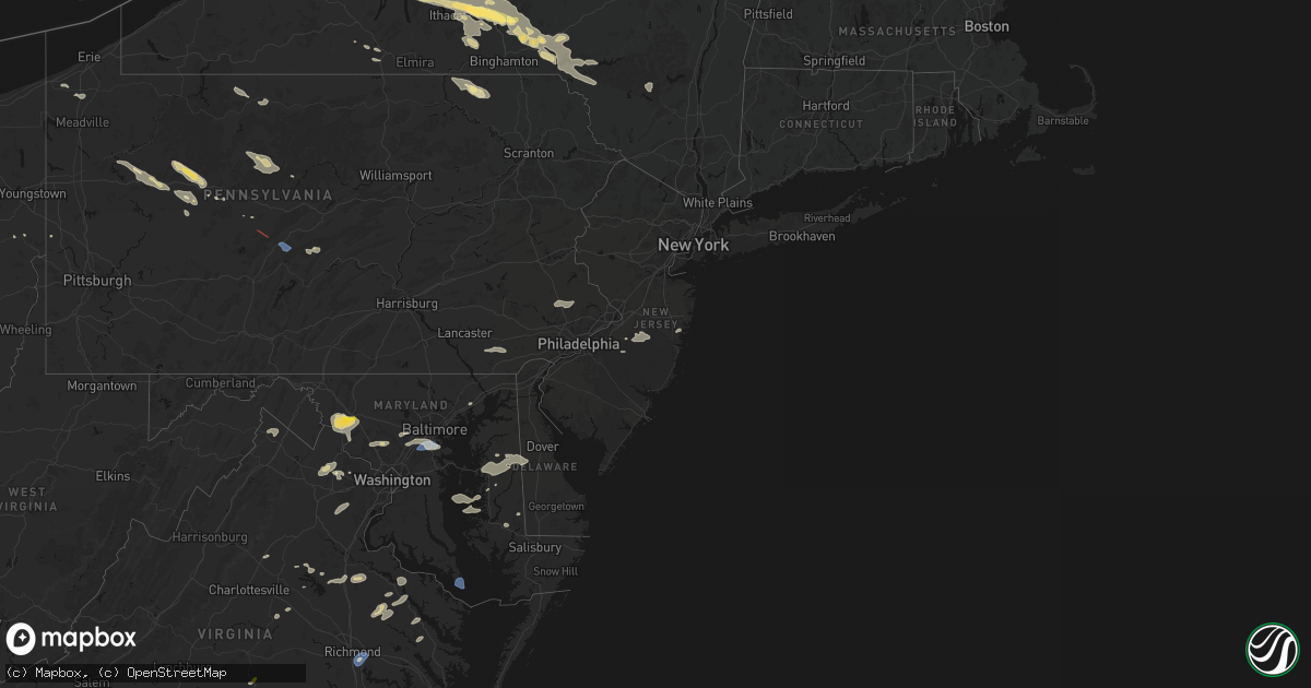 Hail map in New Jersey on July 18, 2026