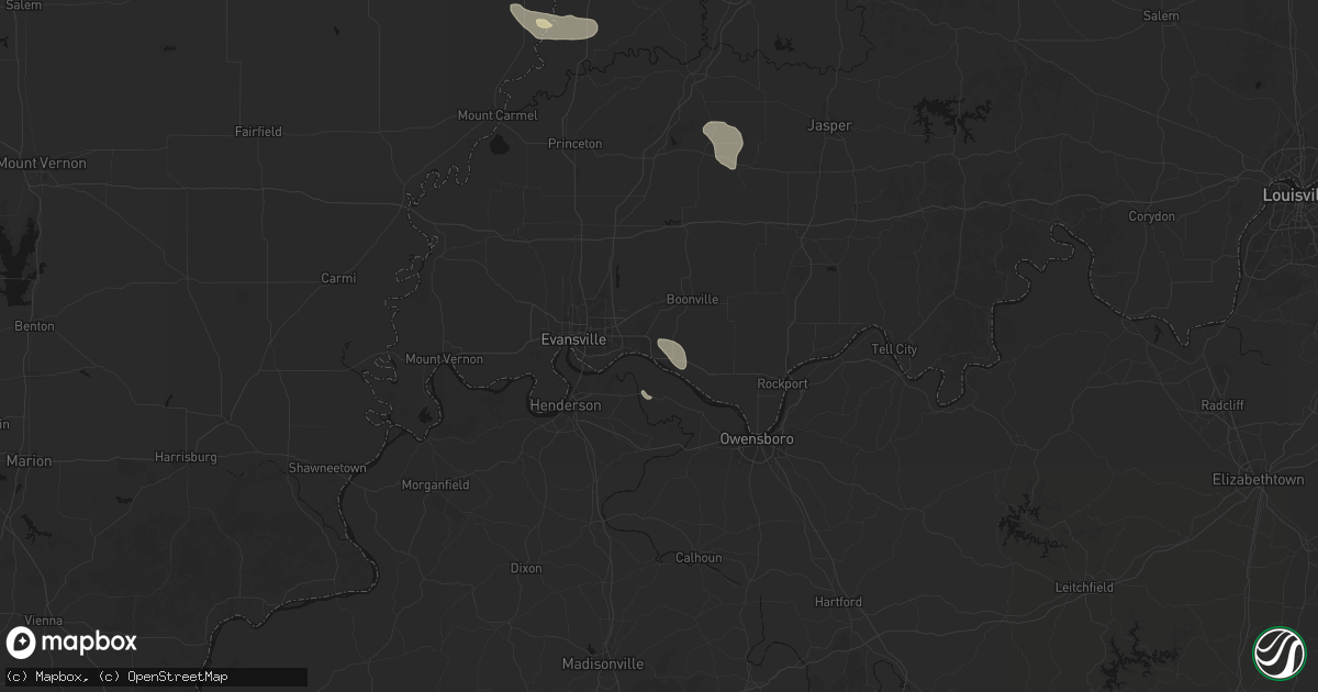 Hail map in Newburgh, IN on July 18, 2026