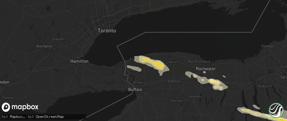 Hail map in Newfane, NY on July 18, 2026