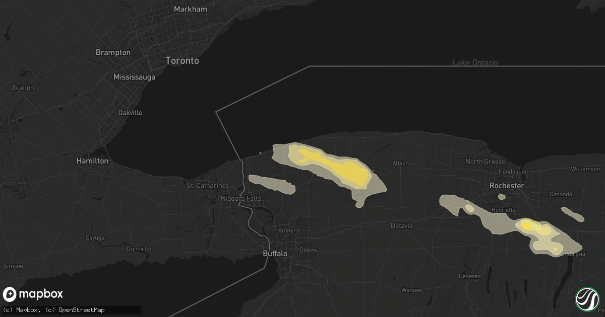 Hail map in Newfane, NY on July 18, 2026