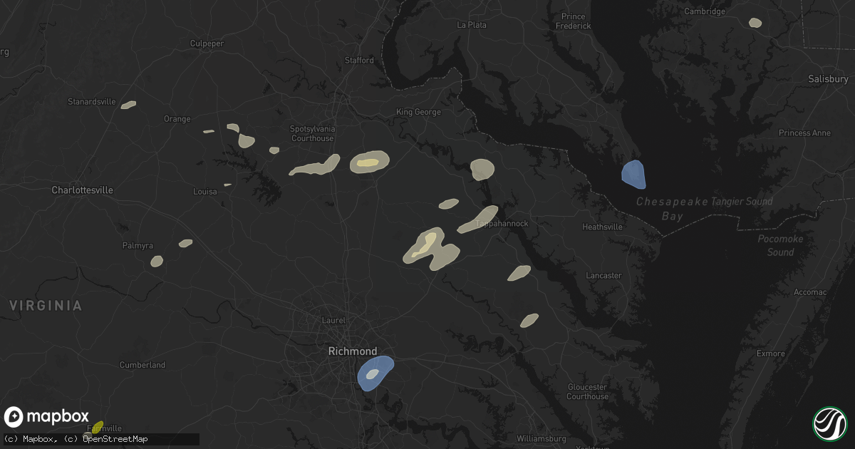 Hail map in Newtown, VA on July 18, 2026