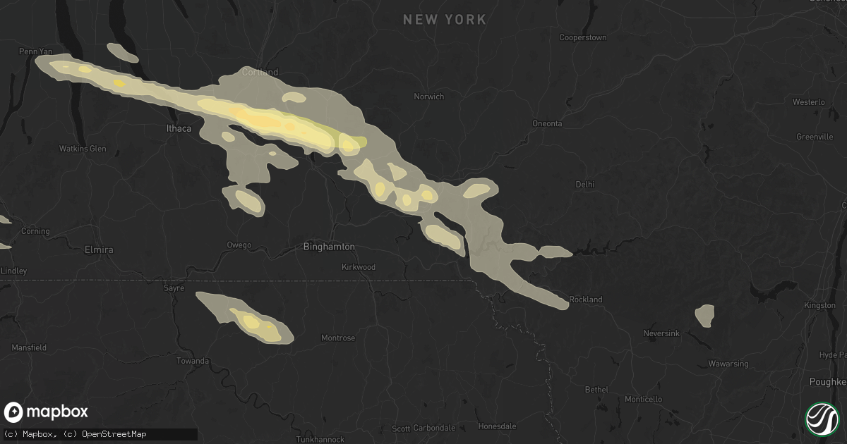 Hail map in Nineveh, NY on July 18, 2026