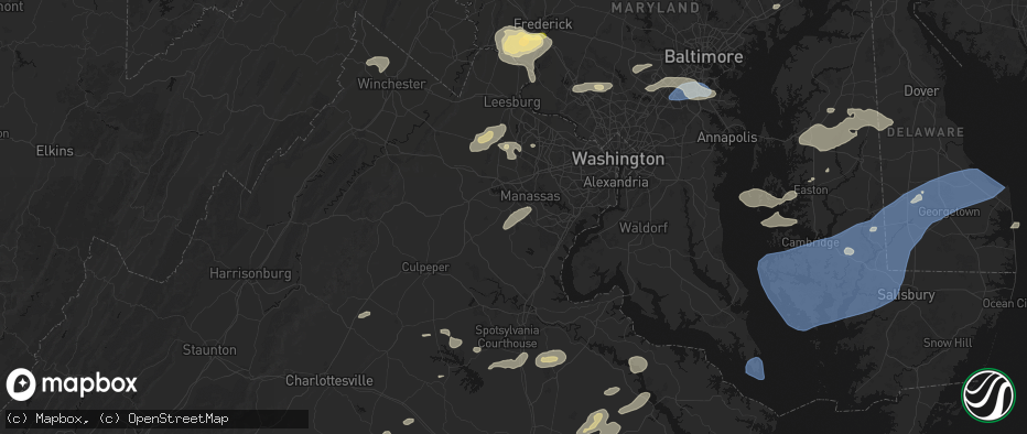 Hail map in Nokesville, VA on July 18, 2026