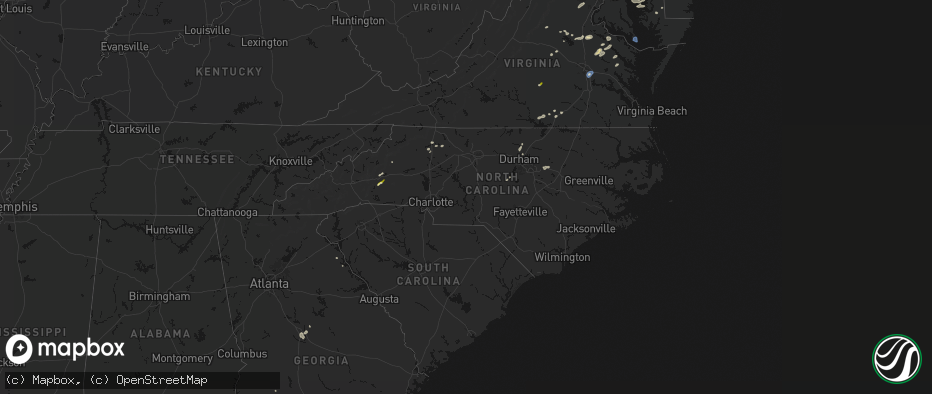 Hail map in North Carolina on July 18, 2026