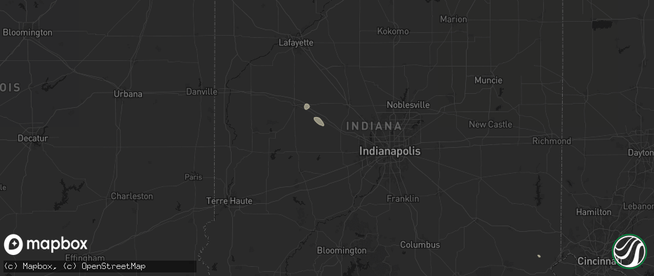 Hail map in North Salem, IN on July 18, 2026
