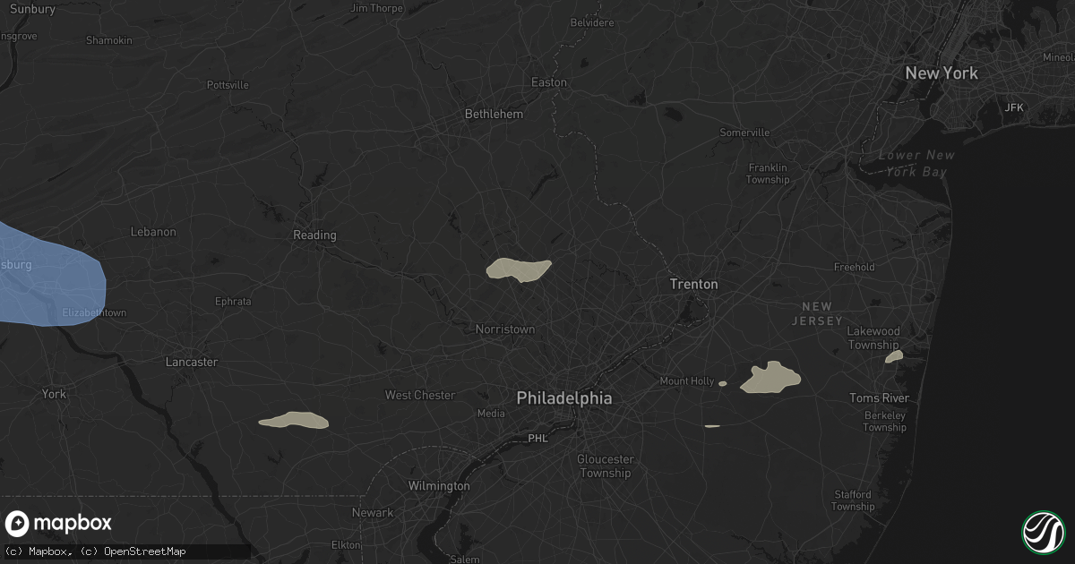 Hail map in North Wales, PA on July 18, 2026