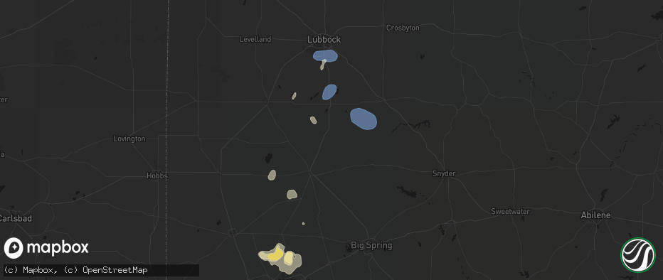 Hail map in Odonnell, TX on July 18, 2026