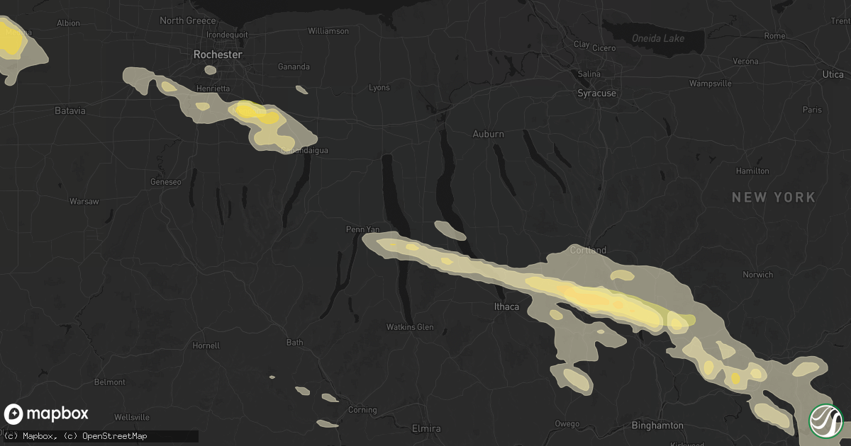 Hail map in Ovid, NY on July 18, 2026