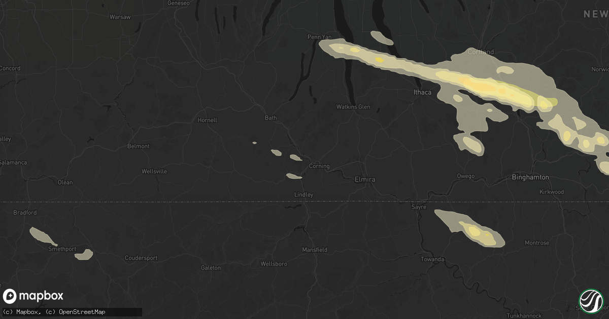 Hail map in Painted Post, NY on July 18, 2026