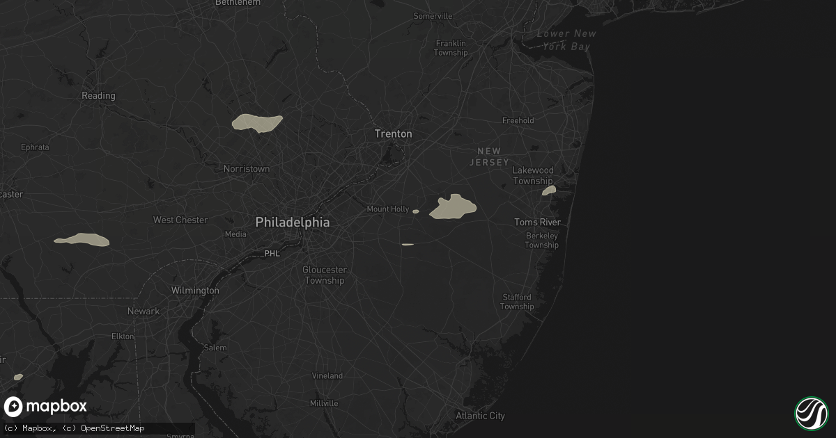 Hail map in Pemberton, NJ on July 18, 2026