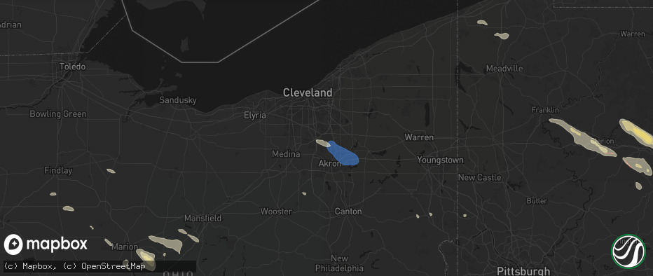 Hail map in Peninsula, OH on July 18, 2026