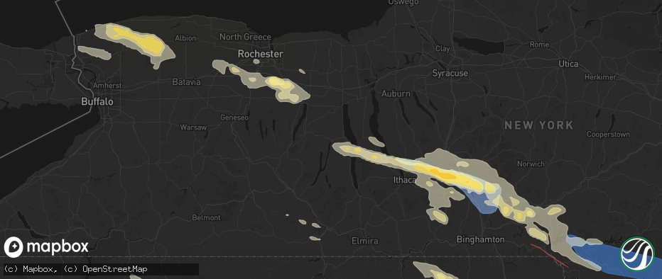 Hail map in Penn Yan, NY on July 18, 2026