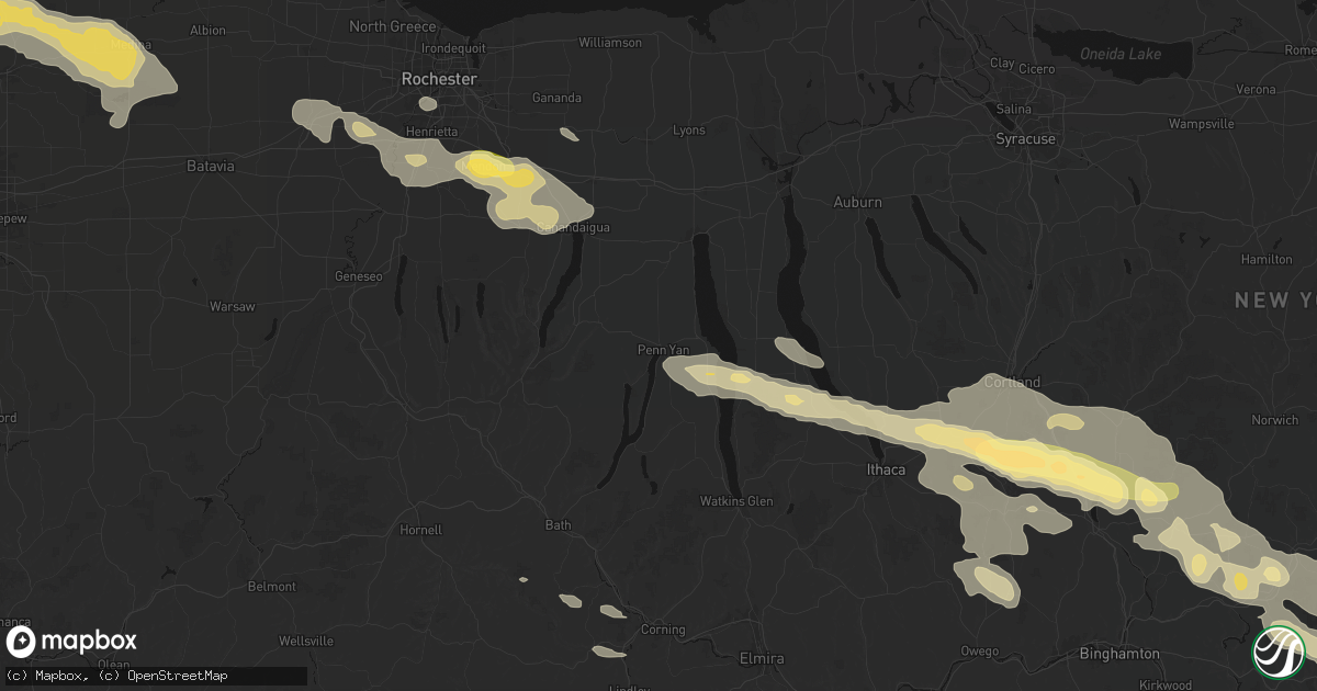 Hail map in Penn Yan, NY on July 18, 2026