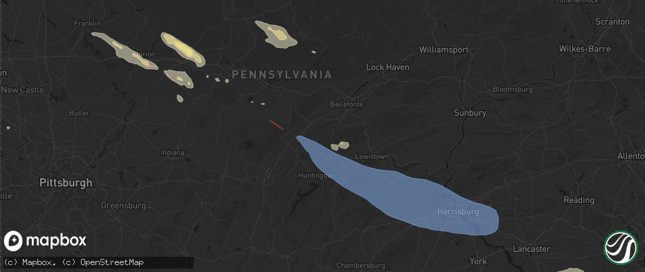 Hail map in Pennsylvania Furnace, PA on July 18, 2026