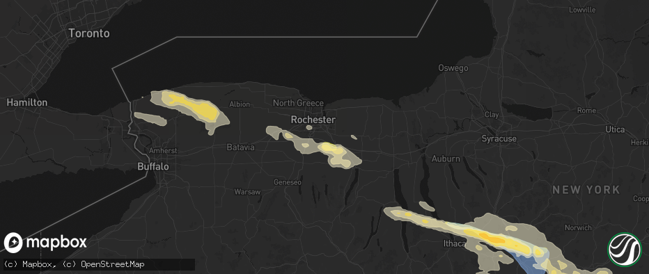 Hail map in Pittsford, NY on July 18, 2026