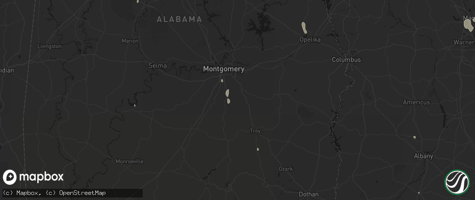 Hail map in Ramer, AL on July 18, 2026