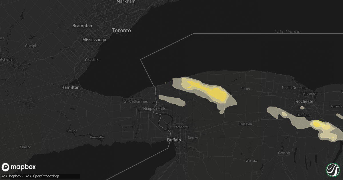 Hail map in Ransomville, NY on July 18, 2026