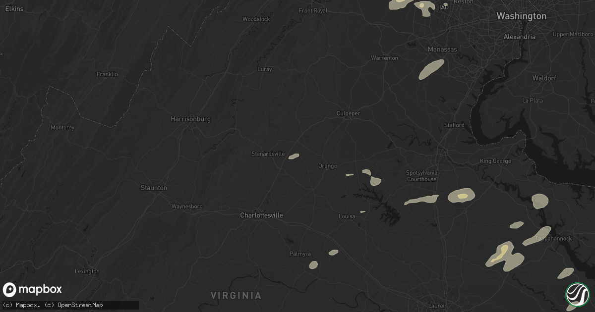 Hail map in Rochelle, VA on July 18, 2026