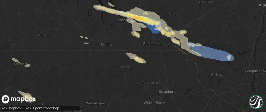 Hail map in Rome, PA on July 18, 2026