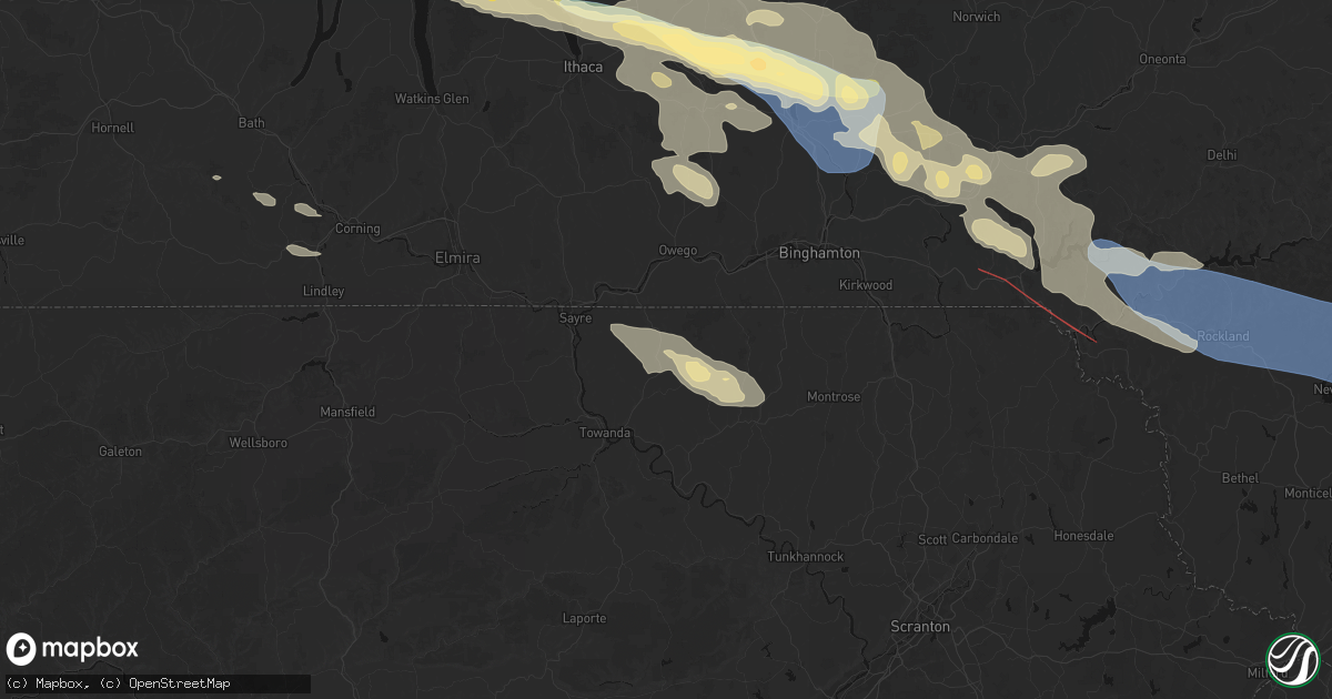 Hail map in Rome, PA on July 18, 2026