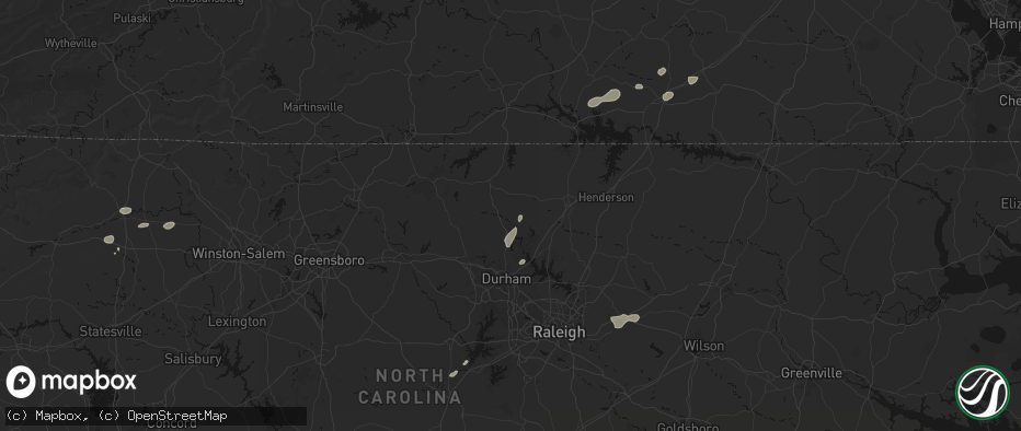 Hail map in Rougemont, NC on July 18, 2026