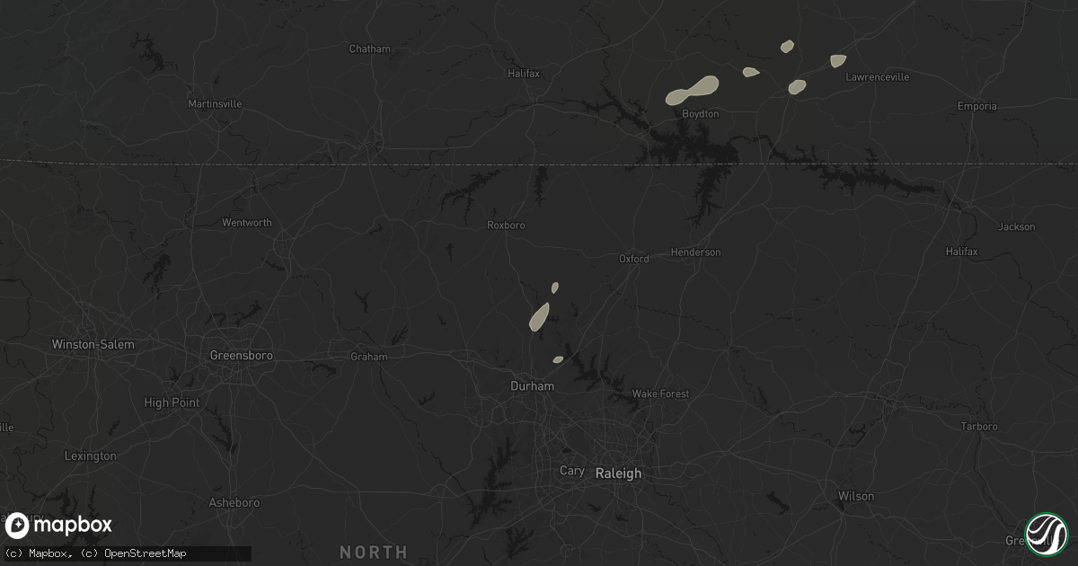 Hail map in Rougemont, NC on July 18, 2026
