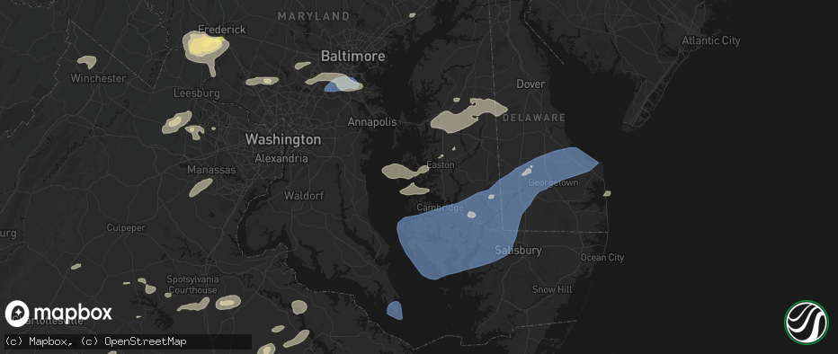 Hail map in Royal Oak, MD on July 18, 2026