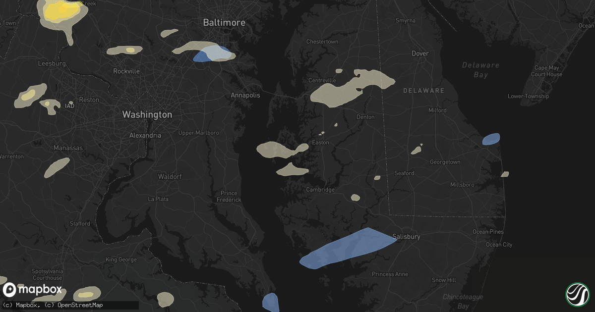 Hail map in Royal Oak, MD on July 18, 2026