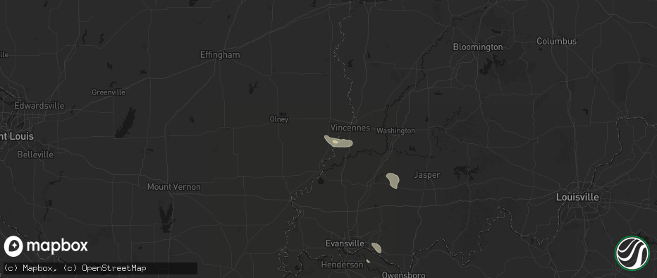 Hail map in Saint Francisville, IL on July 18, 2026