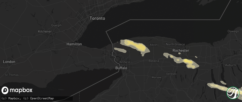 Hail map in Sanborn, NY on July 18, 2026