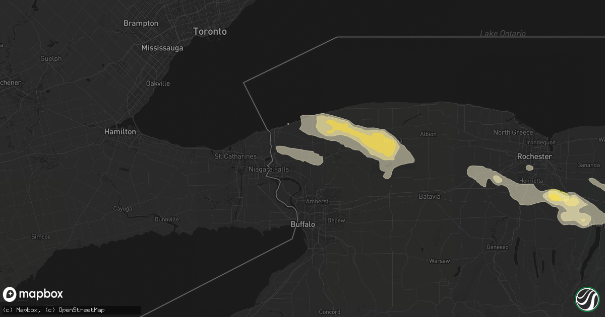 Hail map in Sanborn, NY on July 18, 2026