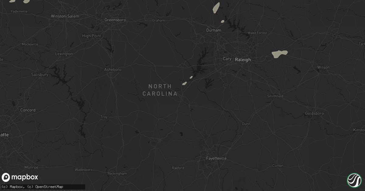 Hail map in Sanford, NC on July 18, 2026