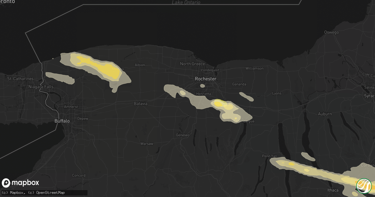 Hail map in Scottsville, NY on July 18, 2026