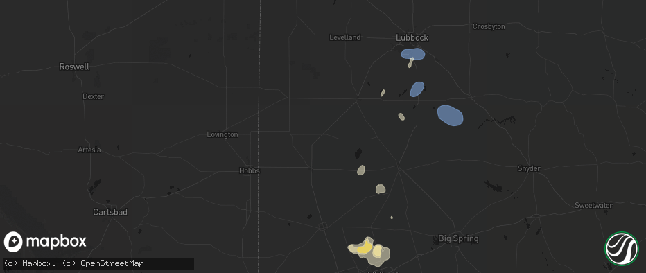 Hail map in Seagraves, TX on July 18, 2026