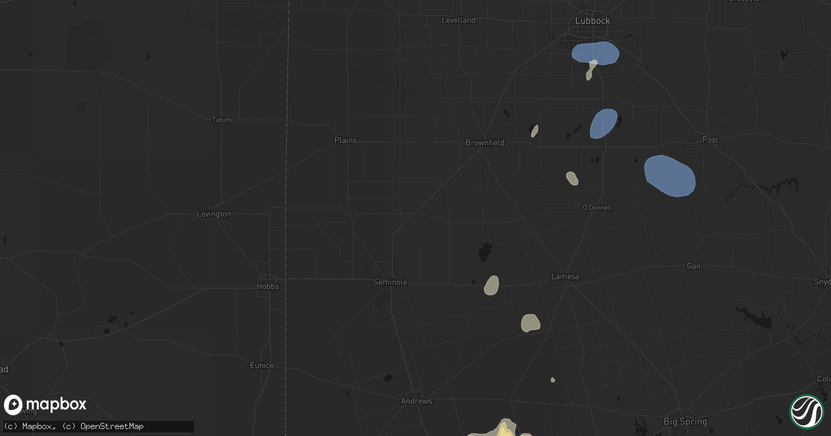 Hail map in Seagraves, TX on July 18, 2026