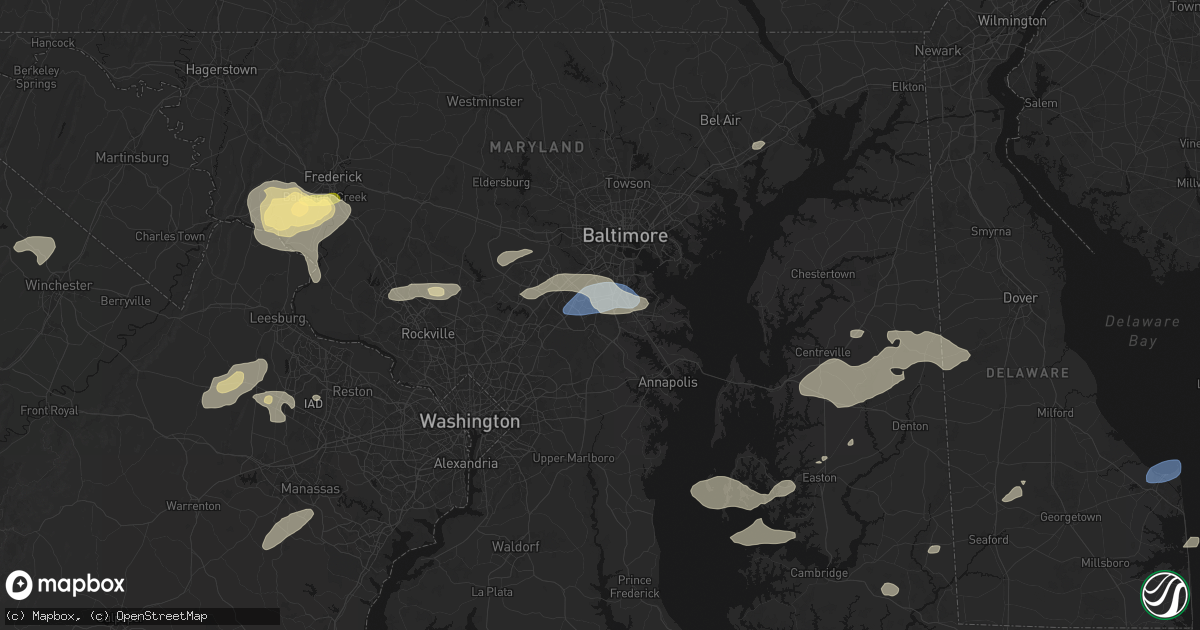 Hail map in Severn, MD on July 18, 2026