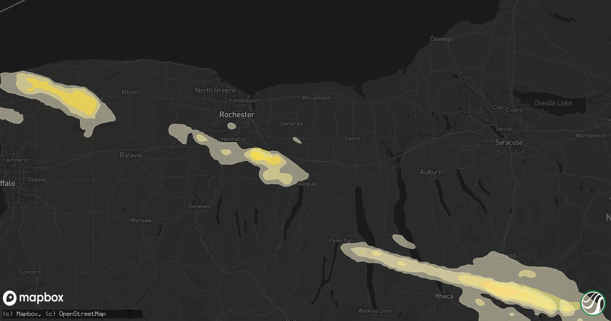 Hail map in Shortsville, NY on July 18, 2026
