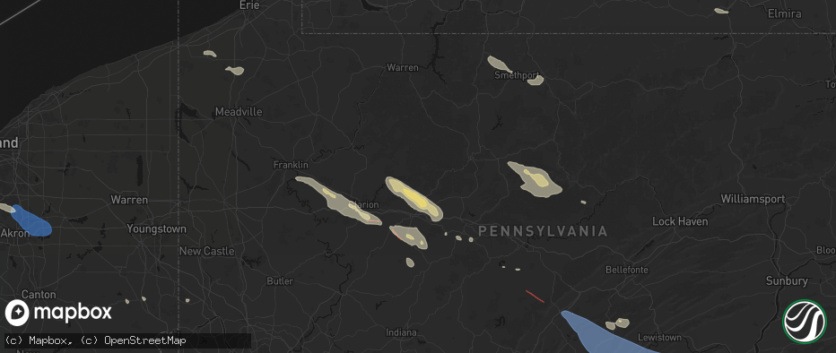 Hail map in Sigel, PA on July 18, 2026