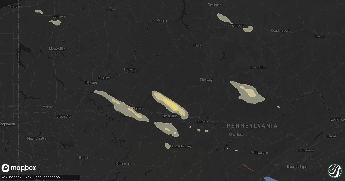 Hail map in Sigel, PA on July 18, 2026