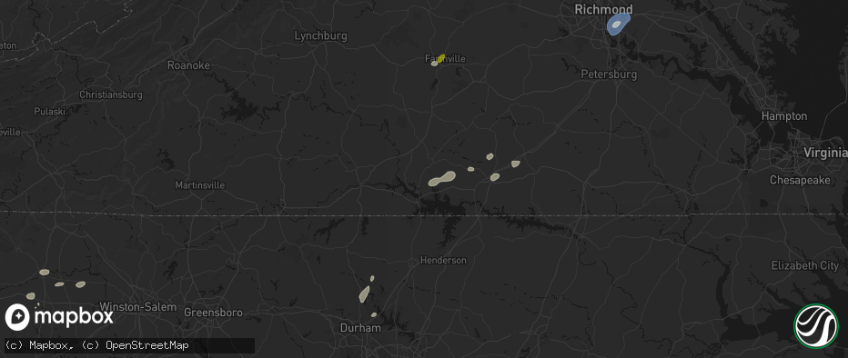 Hail map in Skipwith, VA on July 18, 2026